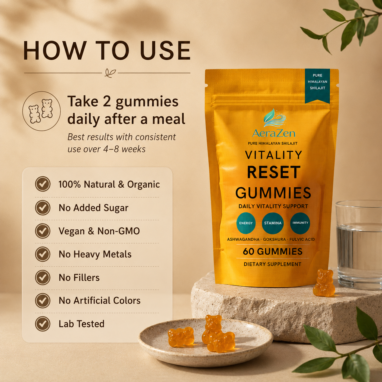 AeraZen Vitality Reset Gummies – Energy, Stamina & Immunity Support
